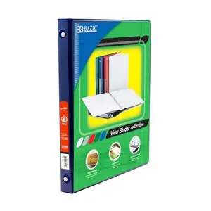 Bazic  1/2" Blue 3-Ring View Binder w/ 2-Pockets Pack of 12