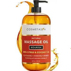 Cosmetasa Nourishing Massage Oil 8.8 oz - Coconut Aroma for Body Care, Evening, and Peel Use, Comfortable and Aromatic Formula