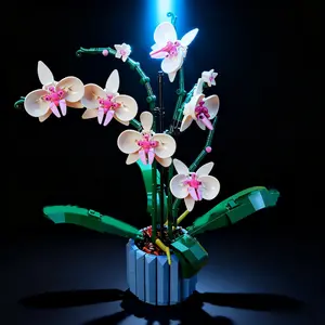 Orchid Bouquet Building Blocks Sets 10311 Suitable For Christmas Gifts Orchid Wildflower Potted Plant DIY Building Blocks Sets 3D Eternal Love Flower Model Home Decor Festival Gift Decoration