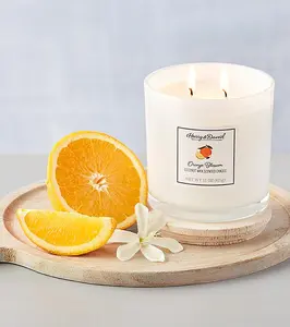 Harry & David Orange Blossom Candle 34359X2 Natural Coconut Wax 2 Wick Sweet Delicate Scent 50 Hour Burn Time 4x3.5x4 Inches 15 oz Decor - Decoration, Ornaments