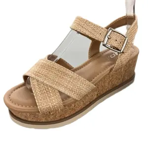 SEVILLE-S Women's Woven Platform Wedge Sandal SEVILLE-S Walking Shoes Summer Casual Footwear