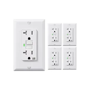5 Pack 20 Amp GFCI Outlet, Self-Test GFI Receptacles with LED , Tamper Resistant & Weather Resistant, Wallplate and Screws Included, UL Listed, White