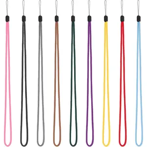 9 Pack  Lanyard for  Color,  Strap Lanyard, Long Thin  Straps for Pens, Mobile Phones, , Cards, Whistles 17.32 Inch Lanyard with String Loop (9 Colors)