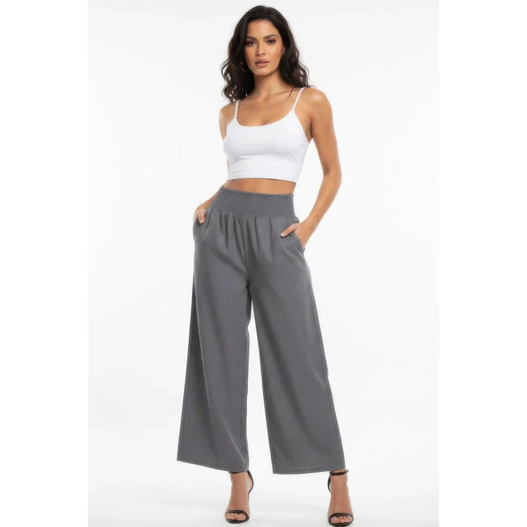 Lightweight High-waisted Wide-leg Lounge Pants