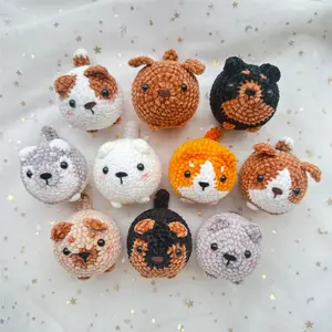 Crochet Cute Dog Keychain, Handmade Mini Crochet Amigurumi Dog Keychain, Cute Keyring, Crochet Dog Stuffed Animal, Cute Gifts For Dog Lovers
