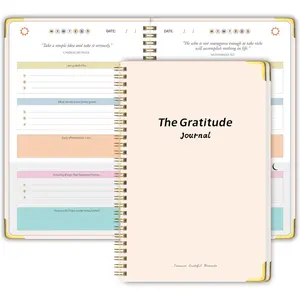 5 Minute Daily Gratitude Journal for Women & Men with Inspiring Prompts & Quotes for More Happiness, Affirmation, Mindfulness & Reflection, Personalized Self Care Gifts for Mom - Beige