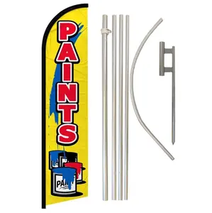 Windless High-Windproof Banner Flag with Aluminium-Steel Pole Kit, Home & Festive Party Supplies Backdrop Set