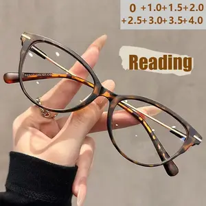 Ultralight Hd Cat-eye Reading Glasses For Women's Anti-blue Light Fashion Young Middle-aged And Elderly Goggles JH5007
