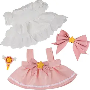 Labubu doll clothing accessories Clothes ,Magic Card Girl Sakura clothes,6.7 Inches Cute Doll Clothes Suitable for Dolls Accessories, Dress Up Clothes for 17cm Plush Doll(NO Doll) Detachable Set