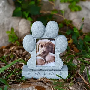 Pet Cat Dog Tombstone Resin Simulation, Commemorative Tombstone with Vivid Photos, Pet Death Memorial Plaque, Decorative Ornaments