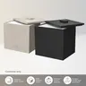 CLEAN SKIN CLUB Matte Onyx Cement Box for 50 Disposable Clean Towels XL Water-Resistant Space-Saving Bathroom Counter Storage Minimalist Design
