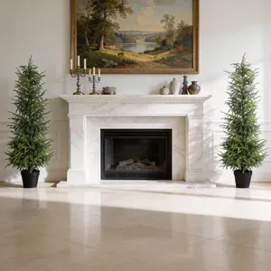 2-Pack Lifelike 5FT Real-Touch Faux Pine Evergreens, Low-Upkeep Artificial Decorative Plants for Indoors/Outdoors Porch Home Decor, Zero Maintenance