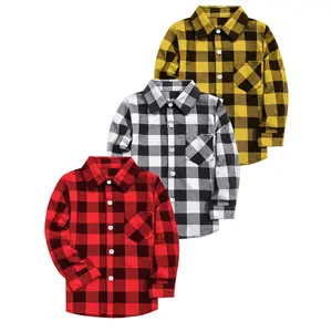 3pcs Men'S Casual Flannel Long Sleeved Button Up Shirt In Plus Size, Featuring A Classic Buffalo Checkered Pattern And A Family Checkered Shirt, Suitable For Daily Wear