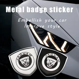 3D metal shield badge logo body sticker auto parts (leopard head pattern) suitable for Jaguar XF XJ XE XK F-Pace F-Type X-Type S-Type X-TYPE I-Pace XFR XKR XJL XJS XEL XFL Svr Vehicle Exterior Decoration