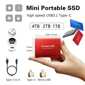 Mini M.2 SSD - USB Portable Solid-State Drive (Type-C 3.1) (1TB / 2TB / 4TB / 8TB / 16TB), Compatible with Android, Mac OS, and Windows Systems