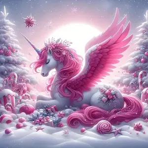 Unicorn Pattern DIY Diamond Arts Colorful Painting Kit without Frame, 5D Diamond Decor Painting Kit, DIY Wall Art Decor