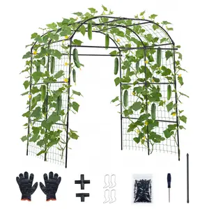 VEVOR Cucumber Trellis, U-Shape Garden Trellises for Raised Bed, Metal Wide Top Arch Plant Support for Vine, Climbing Plants, Peas, Beans, Zucchini, Tomato, Squash, Flower (71.26 x 64.96 x 82.68 in)