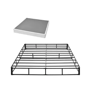 VEVOR King Size Sturdy Platform Bed Frame, Box Spring Replacement with Washable Fabric, Heavy Duty Metal Foundation, 9 in Height, 3500 lbs Max Capacity, Easy Assembly, 79.1L x 75.8W x 9.1H in