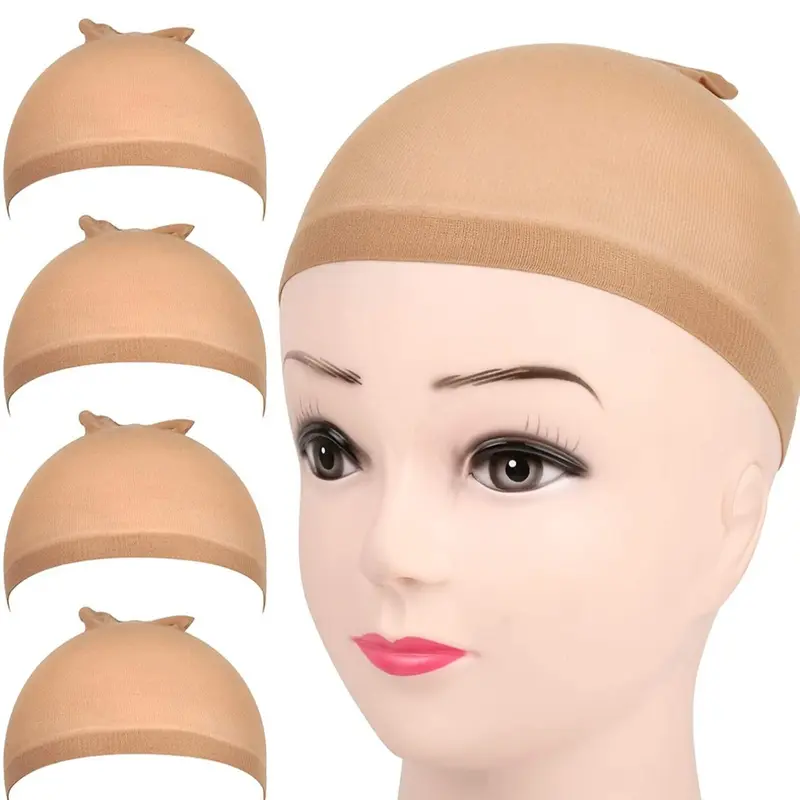 4 Pcs Solid Color Wig Cap for Women & Men, Casual Simple Breathable Adjustable Wig Cap for Lace Front Wig, Invisible Stocking Caps for Wigs Wig Accessories