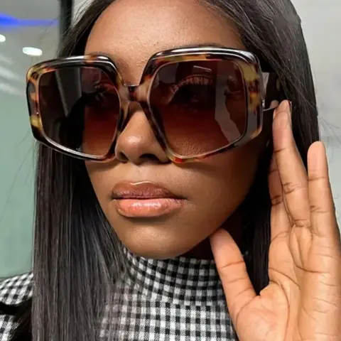 Leopard Print Tinted Lens Sunglasses for Everyday Use, 1 Pair Vintage Trendy Sunglasses, Fashionable Sunglasses for Men & Women, Tortoiseshell Sunglasses, Trendy Shades, Stylish Glasses