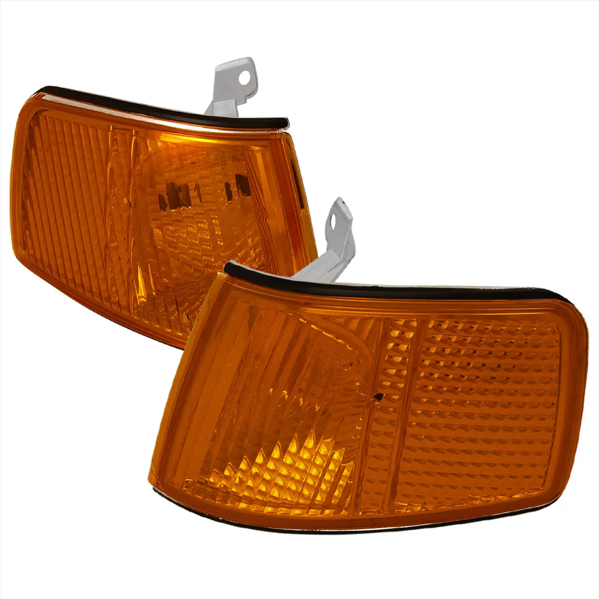 SPEC-D TUNING ISO Certified Turn Signal Corner Lights, OEM Match Pair Set for 1990-1991 CRX, Chrome Housing, Amber Lens