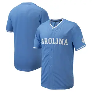 Men's Blue North Carolina Jersey, Crewneck Short Sleeves For Fan