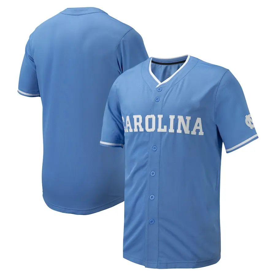 Men's Blue North Carolina Jersey, Crewneck Short Sleeves For Fan