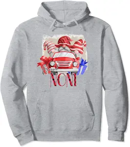 Womens Blessed Noni Christmas Gnomes Truck Pullover Hoodie - Rosazamorap Shop 63B09M5VT6WK