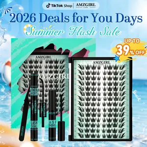 AMZGIRL LASH Fox&Puppy 112Pcs Eyelash Extensions with Long-lasting Lash Bond Seal Tweezer Remover Waterproof Fairy Manga Lashes DIY Clusters for Flawless Beginners Friendly Fluffy Must-have Cosmetic Lightweight Makeup