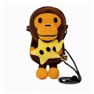 Cute Monkey Plush Backpack – Soft Stuffed Animal Crossbody Bag Fun Collectible Toy Gift for Kids Teens