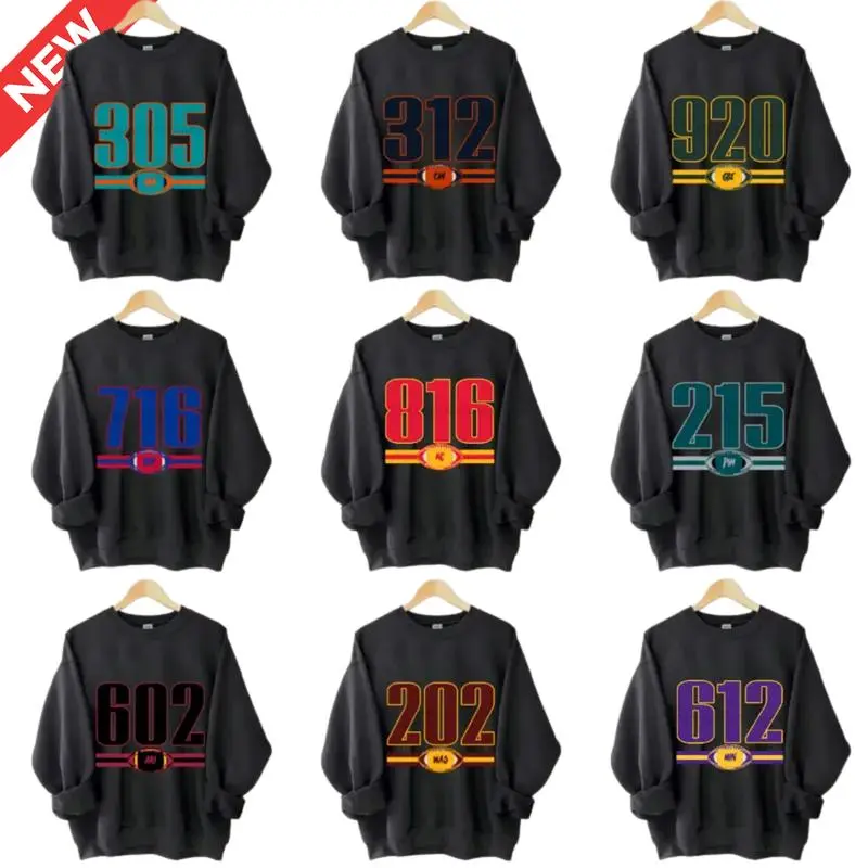 All Team Area Code Sweatshirt, Custom Unisex Football Crewneck, Game Day Zip Code Crewneck, USA Sports Fan Apparel Gift - Menswear