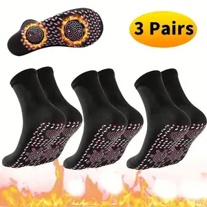 3 Pairs Socks, Heat Circulation Acupoint Socks, Foot Massage Therapy Socks, Health Care Socks, Daily Wear Socks