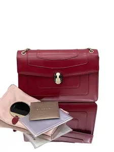 Pre-owned Leather Shoulder Bags Bvlgari Serpenti Forever Red