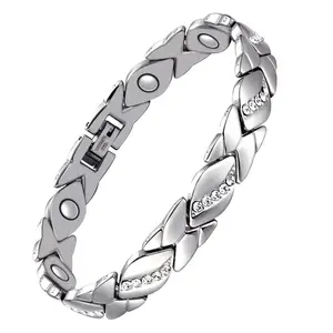 Women Adjustable Magnetic Wrist Bracelet with Neodymium Magnets, Fashion Bangle Jewelry with Measuring Tool, Ideal Gift for Her, Daily Casual & Valentine's Day Present