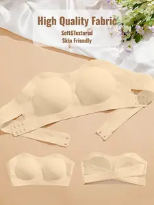 Women's Sports Bra Set, Cross Back Design, Plain Color, Elegant & Anti-Slip, Side Buckle Detail, Workout Clothes Women