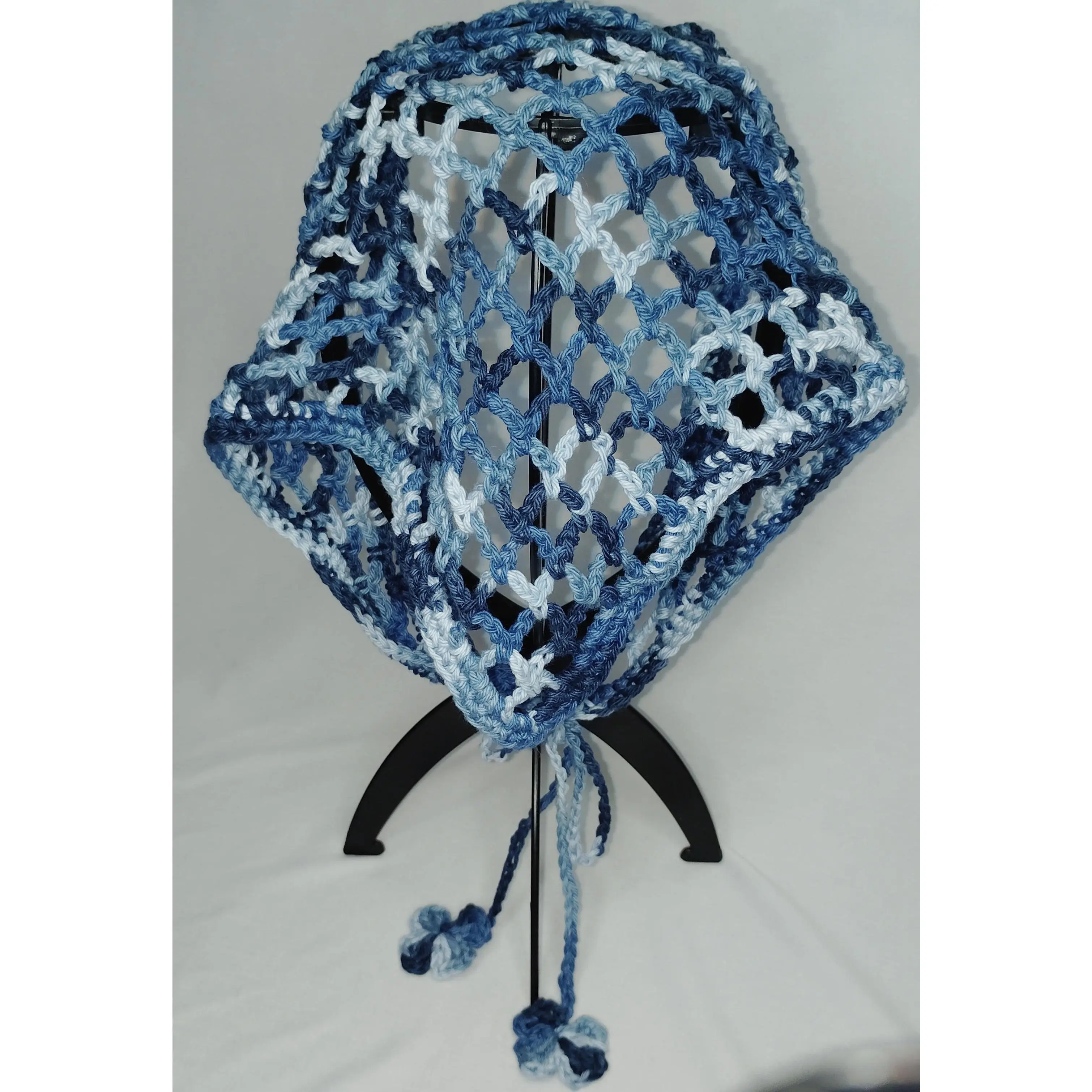 Denim Mesh Crochet Bandana