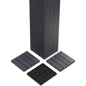 48-Pack 12"x12" Interlocking Composite Deck Tiles – Waterproof Outdoor Patio Flooring, All-Weather Wood-Grain Plastic Tiles for Balcony, Poolside & Garden, Easy Snap-Together Design (Grey, 48 Sq Ft)