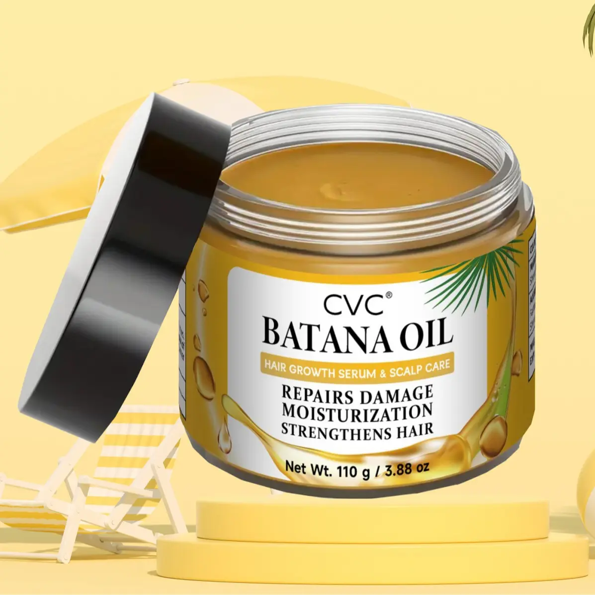 CVC Batana Oil, Natural, Unrefined and Organic Batana Oil for Hair - Enhances Hair Thickness for Men & Women, Haircare, Organic Hair Growth