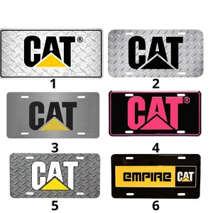 2D Flat CAT Caterpillar Aluminum Diamond License Plate Car Accessory, License Plate, Vehicle Decor Gift