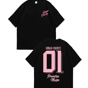 Omar Courtz Primera Musa 01 Jersey Tee - Pink Number Graphic T-Shirt - Urban Sporty Music Artist Merch 2A6