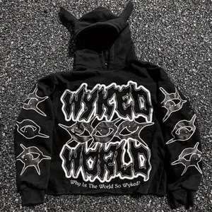 WYCKED WORLD Hoodie - Why Is The World So Wyced? Black Pullover with Unique Design and Text