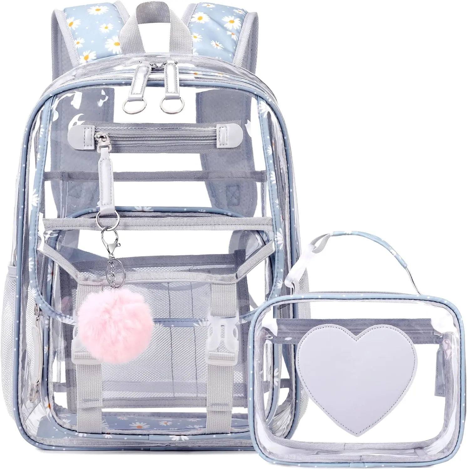 Clear Backpack for Girls, Heavy Duty See Through Daypack, Stadium Approved Clear Mini Stadium Approved Transparent Backpack - Heavy  main image 3