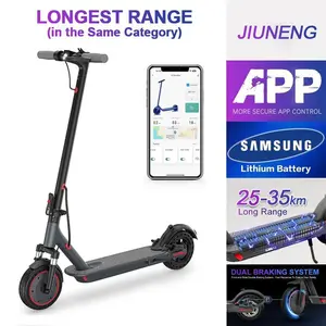JIUNENG Electric Scooter for Adults, 8.5" Tires, 19 Mph, 350W Motor, 19 Miles Range, Folding E-Scooter with Dual Suspension,APP