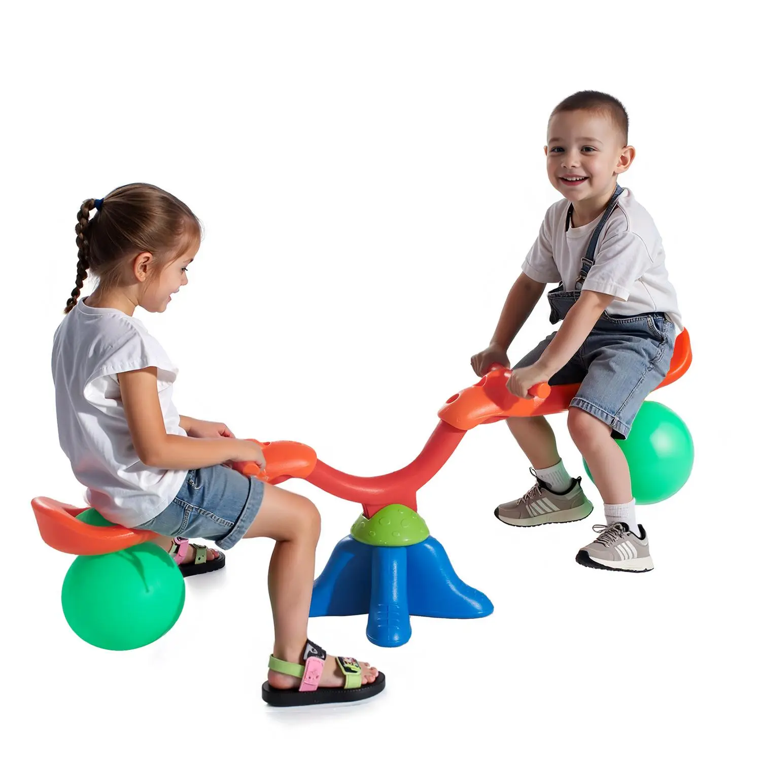 【SummerFinds】VEVOR Kids Seesaw,  55 lbs Load Capacity per Seat, Sit and Spin Teeter Totter with Handles, Kids Outdoor Playground Equipment, Swiveling 360 Degrees Rotating for Children Aged 3+, Multi Colored