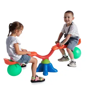 【FathersDayGift】VEVOR Kids Seesaw,  55 lbs Load Capacity per Seat, Sit and Spin Teeter Totter with Handles, Kids Outdoor Playground Equipment, Swiveling 360 Degrees Rotating for Children Aged 3+, Multi Colored