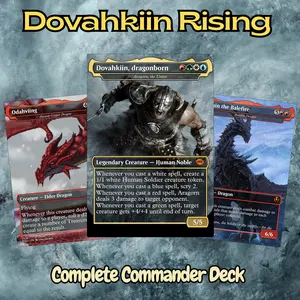 Dovahkiin Rising Deck – SKYRIM COMMANDER – Custom Fantasy MTG Proxy Set | 100 Cards + Tokens ️