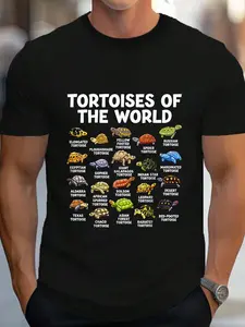 100% Cotton Tortoises Of The World Kawaii Types Of Turtles Funny Reptile T-Shirt Women's Men's Graphic Tee Crew Neck summer vacation Tops