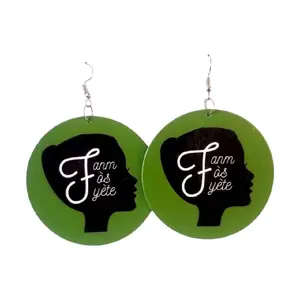 Fanm Fòs Fyète Boutikay Earrings - Unique  Jewelry Design