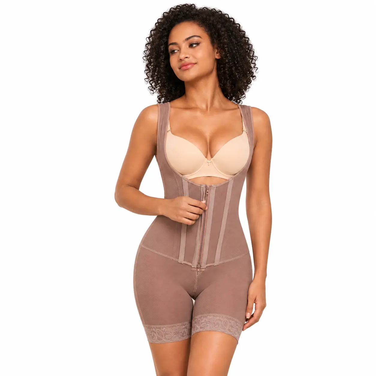 Quishaper Women's Shapewear Smoothing Shapewear Briefer Fajas Colombianas for Women Postpartum Tummy Control Body Shaper Butt Lifter Bodysuit Girdles Compression Garment Moldeadoras Lifting Faja with Zipper Crotch