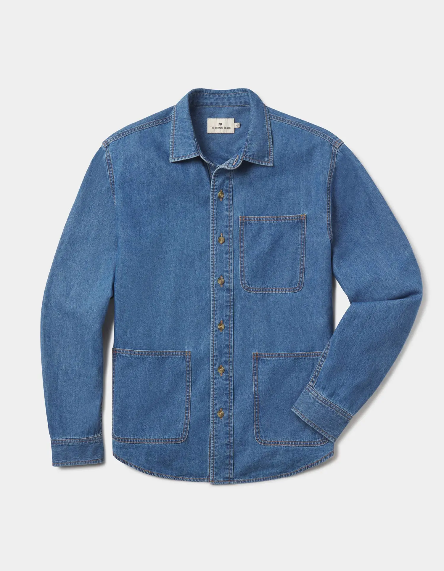Lightweight Denim Overshirt in Medium Wash Lightweight Denim Overshirt in Medium Wash